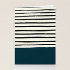Dark Teal x Stripes Stationery Card Gallery Image 2