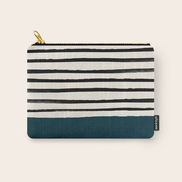 Dark Teal x Stripes Carry All Pouch Gallery Image 1