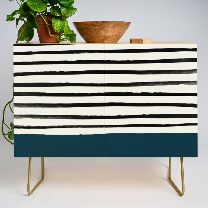 Dark Teal x Stripes Credenza Gallery Image 1