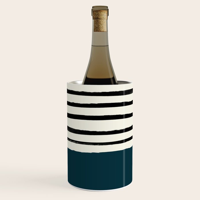 Dark Teal x Stripes Wine Chiller
