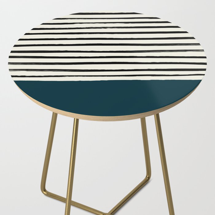 Dark Teal x Stripes Side Table Gallery Image 2