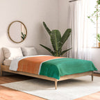 Emerald Green Tan Rothko Inspired Colourfield Squares Minimal Minimalist Mid Century Style by Ejaaz Haniff Comforter Gallery Image 2