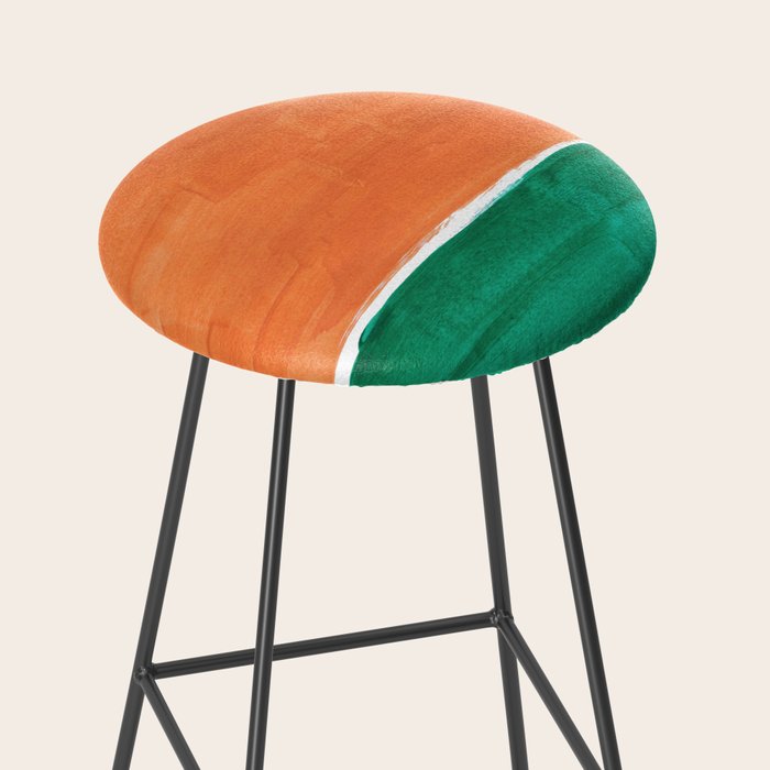 Emerald Green Tan Rothko Inspired Colourfield Squares Minimal Minimalist Mid Century Style by Ejaaz Haniff Stool Gallery Image 2