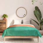 Emerald Green Tan Rothko Inspired Colourfield Squares Minimal Minimalist Mid Century Style by Ejaaz Haniff Comforter Gallery Image 3