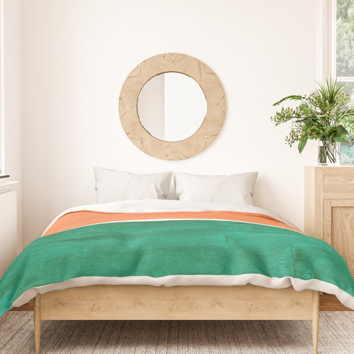 Emerald Green Tan Rothko Inspired Colourfield Squares Minimal Minimalist Mid Century Style by Ejaaz Haniff Duvet Cover Gallery Image 3