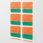 Emerald Green Tan Rothko Inspired Colourfield Squares Minimal Minimalist Mid Century Style by Ejaaz Haniff Wallpaper Gallery Image 2