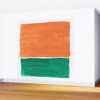 Emerald Green Tan Rothko Inspired Colourfield Squares Minimal Minimalist Mid Century Style by Ejaaz Haniff Wall Mural Gallery Image 2