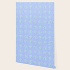 Coastal Coral Block Print in Blue and Aqua Wallpaper Gallery Image 2