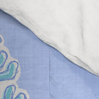 Coastal Coral Block Print in Blue and Aqua Comforter Gallery Image 4