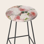 Vintage & Shabby Chic - Pastel Pink Botanical Summer Roses Garden Stool Gallery Image 2