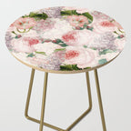 Vintage & Shabby Chic - Pastel Pink Botanical Summer Roses Garden Side Table Gallery Image 2