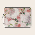 Vintage & Shabby Chic - Pastel Pink Botanical Summer Roses Garden Laptop Sleeve Gallery Image 1