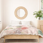 Vintage & Shabby Chic - Pastel Pink Botanical Summer Roses Garden Duvet Cover Gallery Image 3