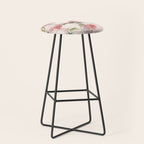 Vintage & Shabby Chic - Pastel Pink Botanical Summer Roses Garden Stool Gallery Image 1