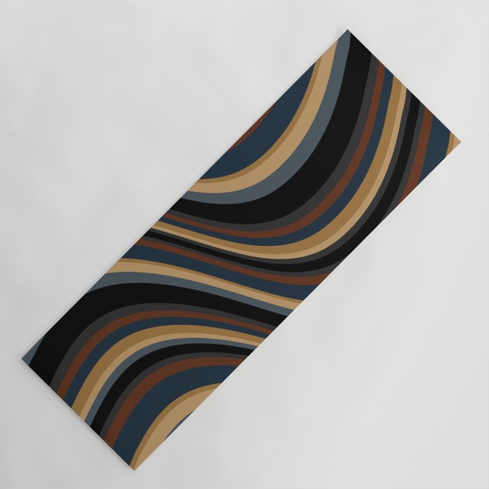Wavy Stripes V - Dark Vintage  Yoga Mat Gallery Image 1