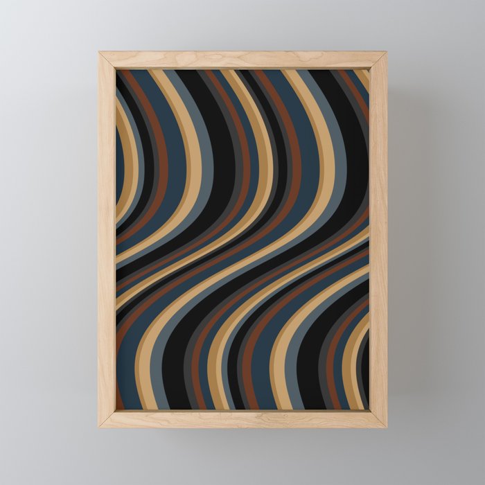 Wavy Stripes V - Dark Vintage  Mini Art Print Gallery Image 1
