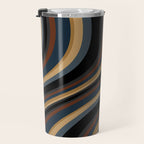 Wavy Stripes V - Dark Vintage  Travel Mug Gallery Image 3