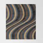 Wavy Stripes V - Dark Vintage  Throw Blanket Gallery Image 2