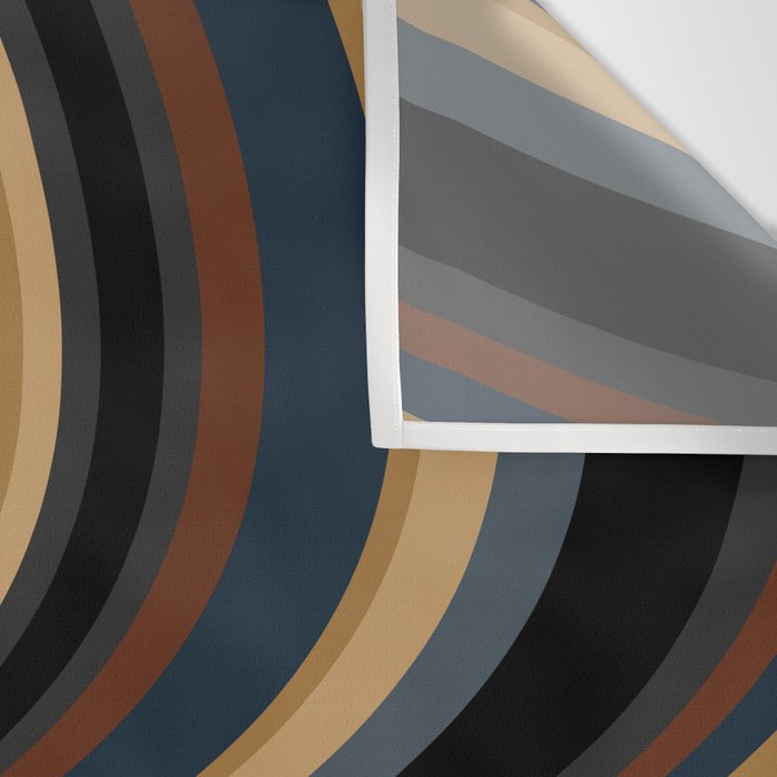 Wavy Stripes V - Dark Vintage  Wall Tapestry Gallery Image 3