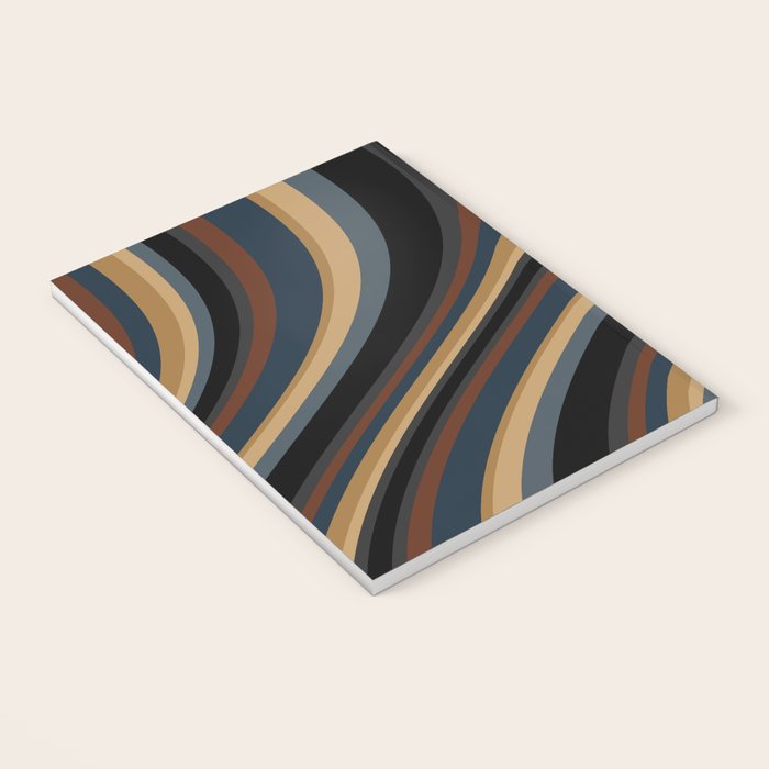 Wavy Stripes V - Dark Vintage  Notebook Gallery Image 3