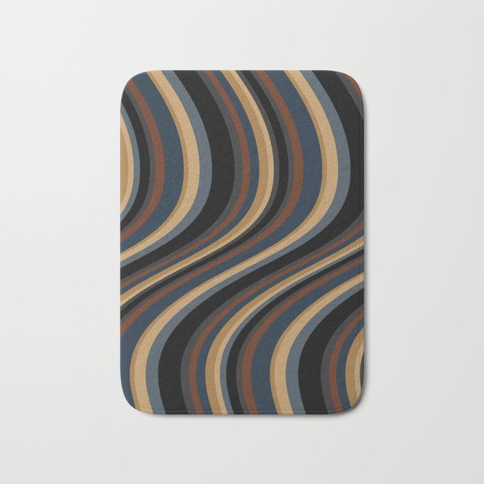 Wavy Stripes V - Dark Vintage  Bath Mat Gallery Image 1