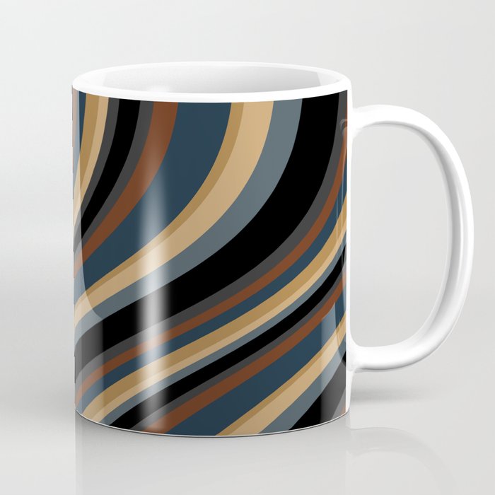 Wavy Stripes V - Dark Vintage  Coffee Mug Gallery Image 1
