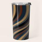 Wavy Stripes V - Dark Vintage  Travel Mug Gallery Image 2