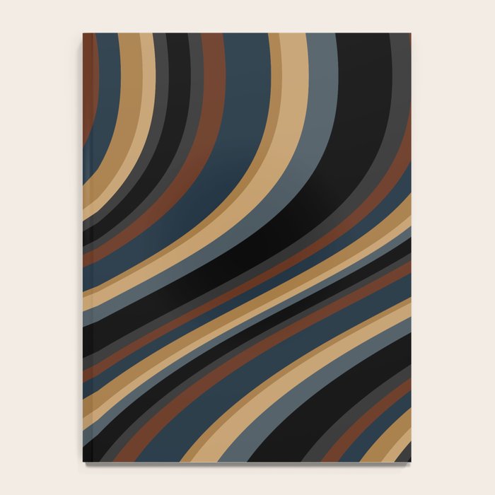 Wavy Stripes V - Dark Vintage  Notebook Gallery Image 4