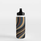 Wavy Stripes V - Dark Vintage  Water Bottle Gallery Image 3