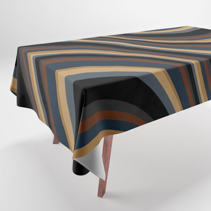 Wavy Stripes V - Dark Vintage  Tablecloth Gallery Image 1
