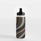 Wavy Stripes V - Dark Vintage  Water Bottle Gallery Image 2