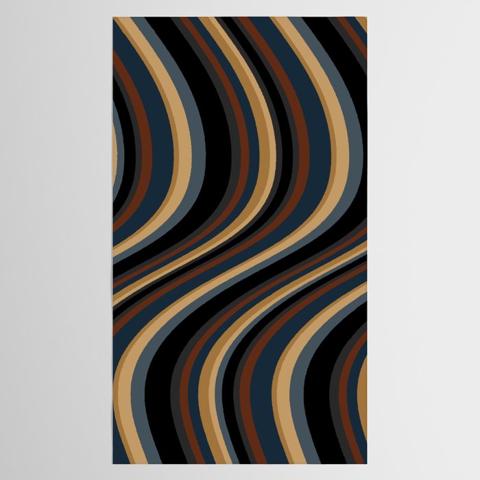 Wavy Stripes V - Dark Vintage  Tablecloth Gallery Image 2