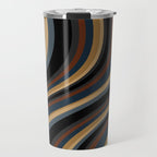 Wavy Stripes V - Dark Vintage  Travel Mug Gallery Image 1