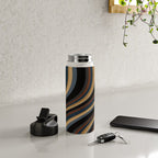 Wavy Stripes V - Dark Vintage  Water Bottle Gallery Image 4