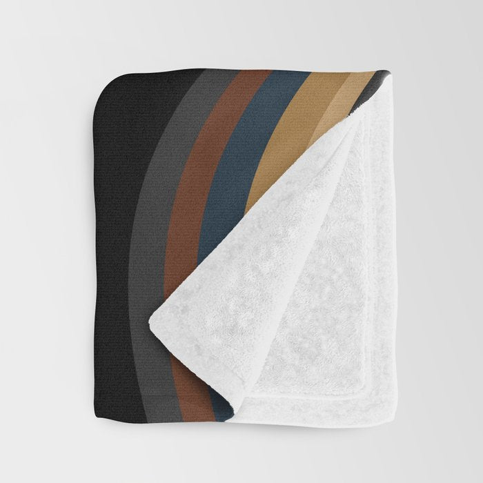 Wavy Stripes V - Dark Vintage  Throw Blanket Gallery Image 3