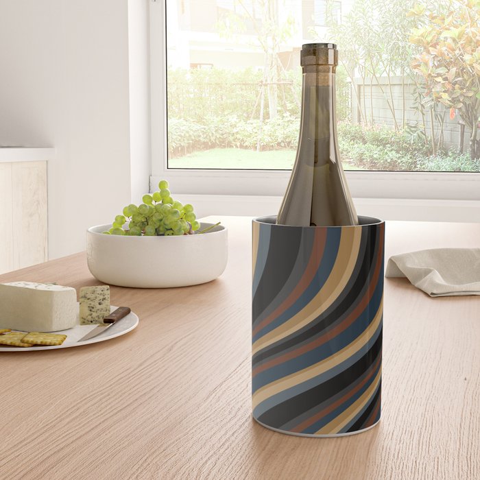 Wavy Stripes V - Dark Vintage  Wine Chiller Gallery Image 4