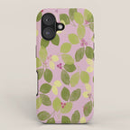 Summer Leaves and Berries on Pink iPhone Case Gallery Image 1