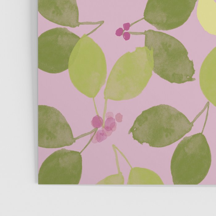 Summer Leaves and Berries on Pink Poster Gallery Image 3