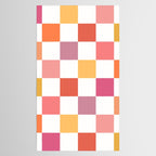 Orange, Pink & Yellow Checkered Pattern Tablecloth Gallery Image 2