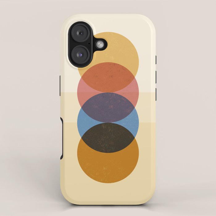 Abstraction_SUNRISE_SUNSET_CIRCLE_RISING_COLORFUL_POP_ART_0425A iPhone Case Gallery Image 1