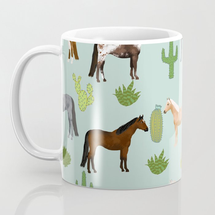 Horses Cactus - horse, cactus, western, texas, cowgirl, girl, cactus fabric, blanket, horse Coffee Mug Gallery Image 3