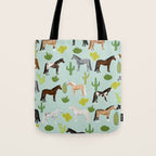 Horses Cactus - horse, cactus, western, texas, cowgirl, girl, cactus fabric, blanket, horse Tote Bag Gallery Image 1