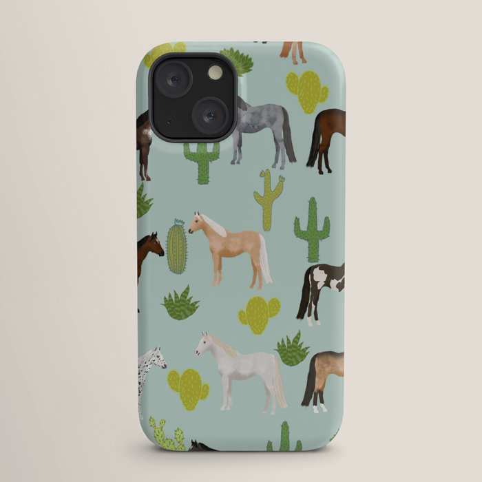 Horses Cactus - horse, cactus, western, texas, cowgirl, girl, cactus fabric, blanket, horse iPhone Case Gallery Image 17