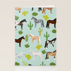 Horses Cactus - horse, cactus, western, texas, cowgirl, girl, cactus fabric, blanket, horse Stationery Card Gallery Image 2