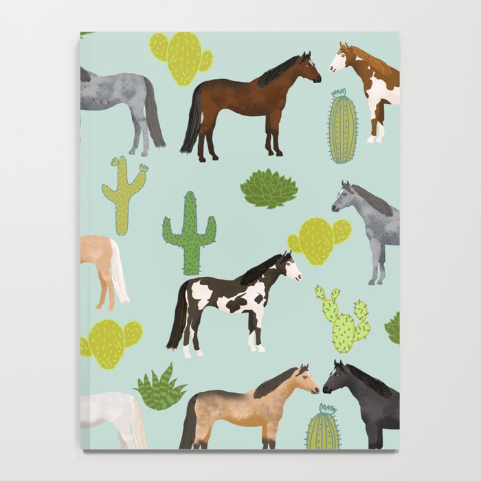 Horses Cactus - horse, cactus, western, texas, cowgirl, girl, cactus fabric, blanket, horse Notebook Gallery Image 4
