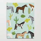 Horses Cactus - horse, cactus, western, texas, cowgirl, girl, cactus fabric, blanket, horse Notebook Gallery Image 4
