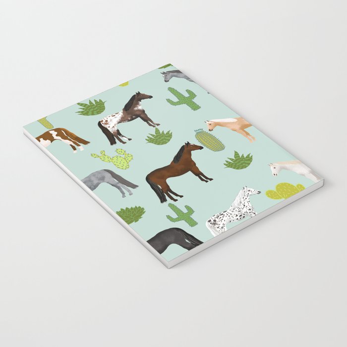 Horses Cactus - horse, cactus, western, texas, cowgirl, girl, cactus fabric, blanket, horse Notebook Gallery Image 3