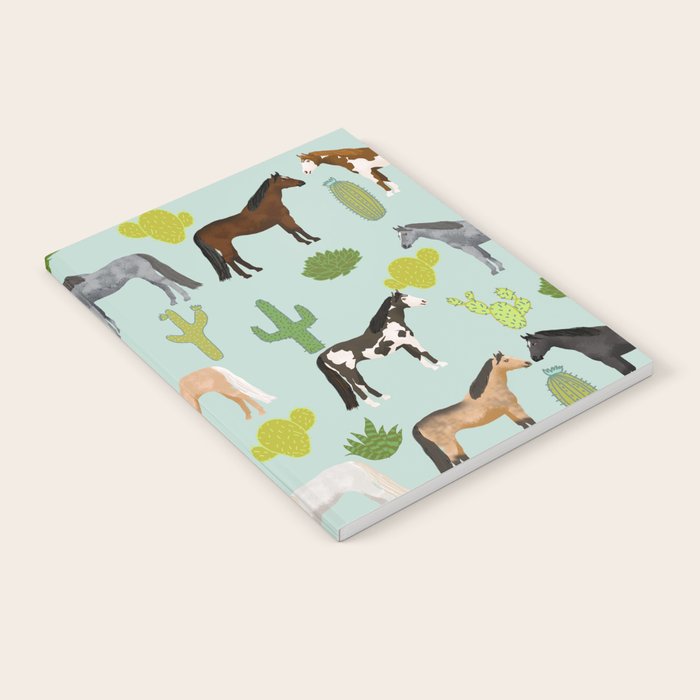 Horses Cactus - horse, cactus, western, texas, cowgirl, girl, cactus fabric, blanket, horse Notebook Gallery Image 2