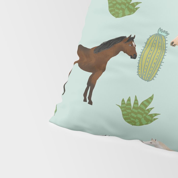 Horses Cactus - horse, cactus, western, texas, cowgirl, girl, cactus fabric, blanket, horse Pillow Sham Gallery Image 4