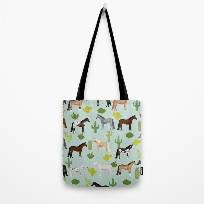 Horses Cactus - horse, cactus, western, texas, cowgirl, girl, cactus fabric, blanket, horse Tote Bag Gallery Image 2